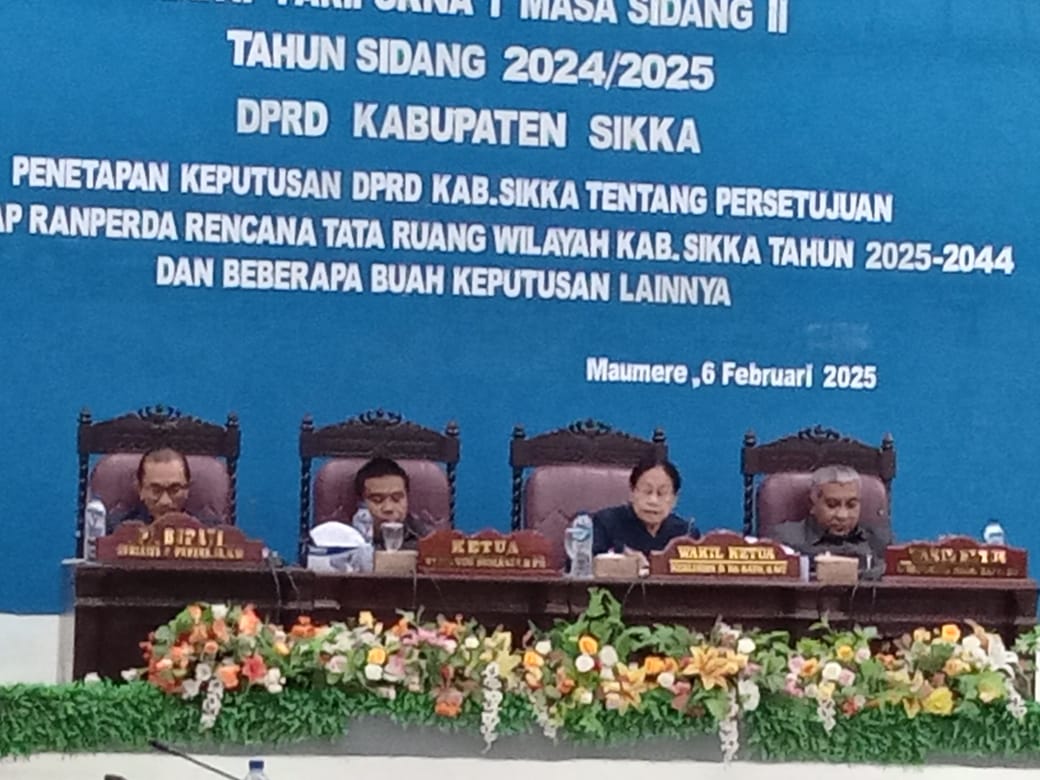 DPRD Kabupaten Sikka Menyetujui Rancangan Perda RT/RW Kabupaten Sikka Tahun 2025-2044 Untuk Ditetapkan Menjadi Perda