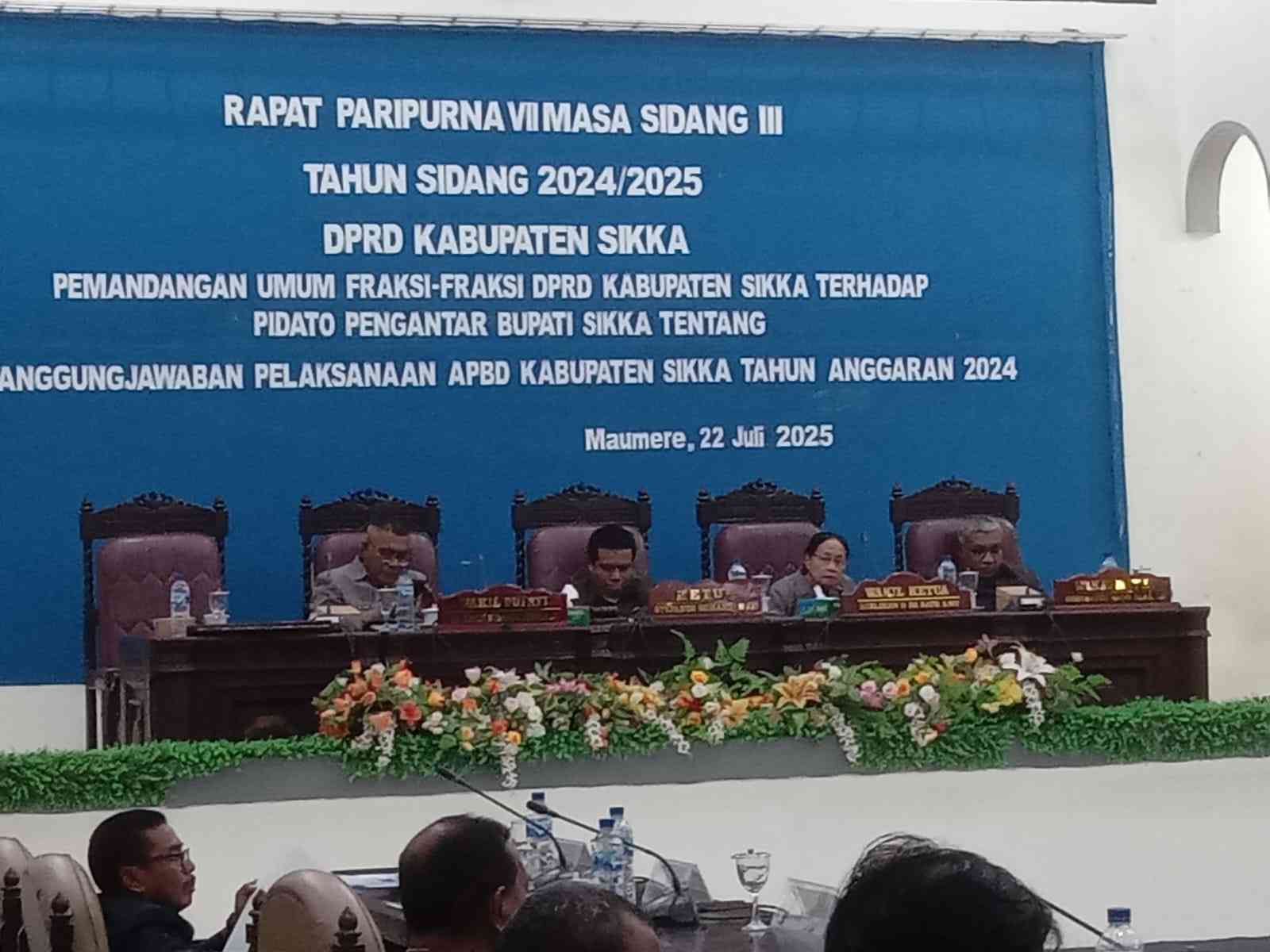 Rapat Paripurna VII Masa Sidang III Tahun Sidang 2024/2025 DPRD Kabupaten Sikka